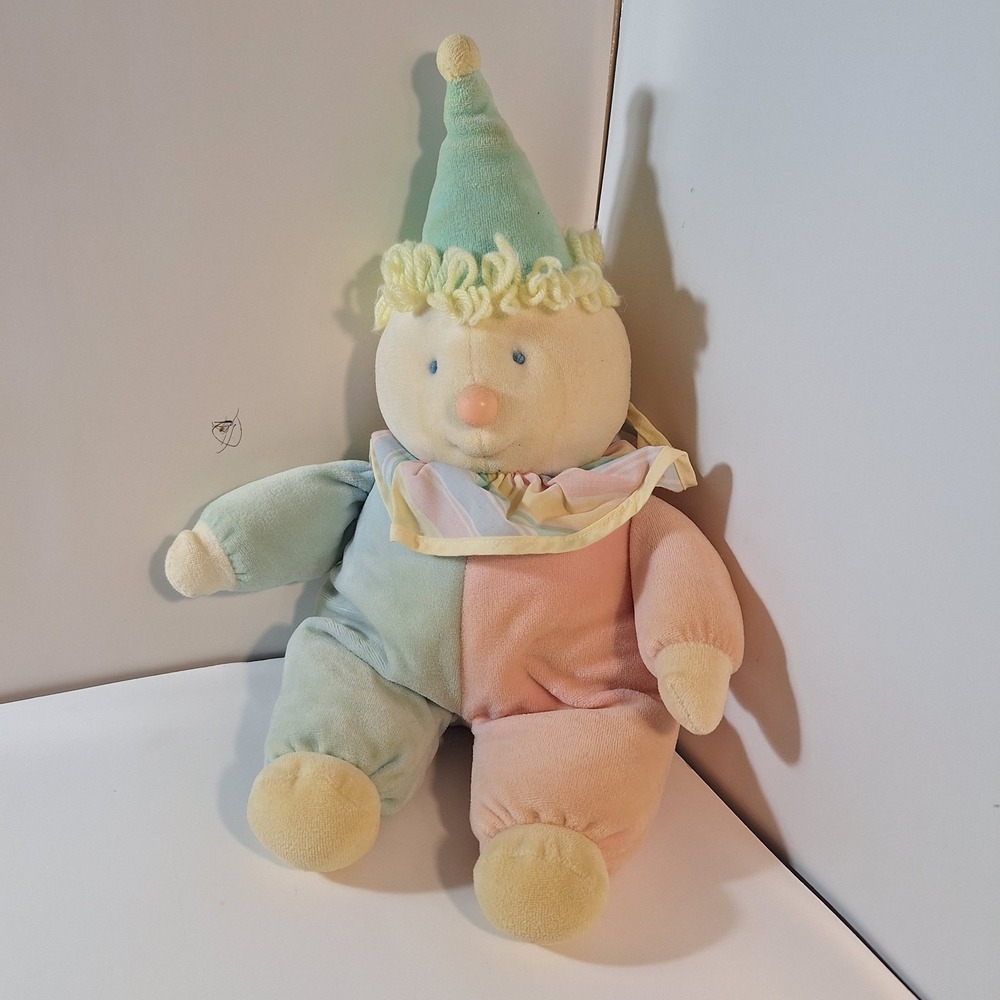 Eden Pastel Clown Plush Stuffed Toy Soft Body Split Between‎ Light Blue & Pink